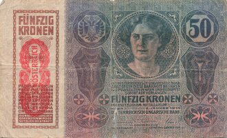 Österreich Ungarn k.u.k. , Banknote Fünfzig Kronen 1914