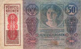 Österreich Ungarn k.u.k. , Banknote Fünfzig Kronen 1914