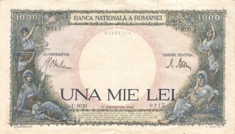 Rumänien , Banknote 1000 Lei 1941