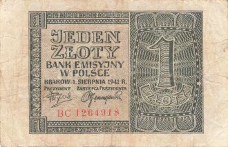 Polen , Banknote 1 Zloty 1941