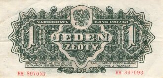 Polen , Banknote 1 Zloty 1944