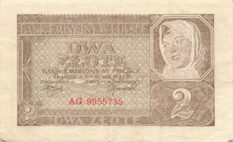 Polen , Banknote 2 Zloty 1941