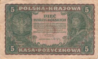 Polen , Banknote 5 Krajowa 1919