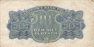 Polen , Banknote 10 Zlotych 1944