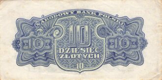 Polen , Banknote 10 Zlotych 1944