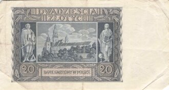 Polen , Banknote 20 Zlotych 1940