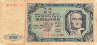 Polen , Banknote 20 Zlotych 1948