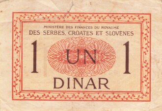 Jugoslawien , Banknote 1 Dinar 1919