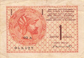 Jugoslawien , Banknote 1 Dinar 1919