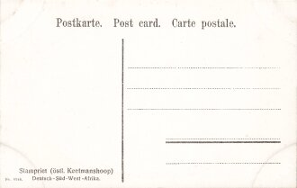 Postkarte, Deutsch Südwestafrika "Stampriet (östl. Keetmanshoop)", in den Ecken Abdrücke aus Album