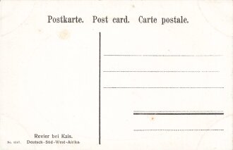 Postkarte, Deutsch Südwestafrika "Revier bei Kais", in den Ecken Abdrücke aus Album