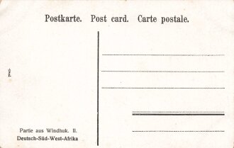 Postkarte, Deutsch Südwestafrika "Partie aus Windhuk. II.", in den Ecken Abdrücke aus Album