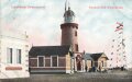 Postkarte, Deutsch Südwestafrika "Leuchtturm Swakopmund", in den Ecken Abdrücke aus Album, defekt