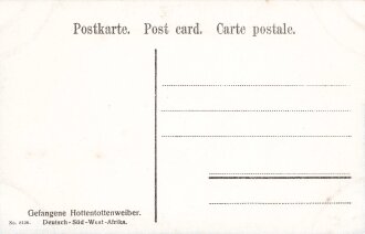 Postkarte, Deutsch Südwestafrika "Gefangene Hottentottenweiber", in den Ecken Abdrücke aus Album