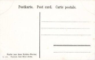 Postkarte, Deutsch Südwestafrika "Partie aus dem Kuibis-Revier", in den Ecken Abdrücke aus Album