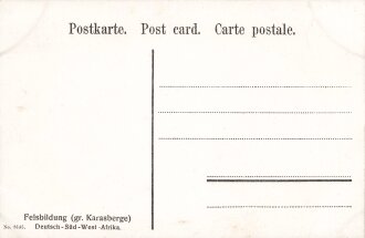 Postkarte, Deutsch Südwestafrika "Felsbildung (gr. Karasberge)", in den Ecken Abdrücke aus Album