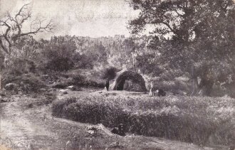 Postkarte, Deutsch Südwestafrika "Landschaft am Waterberg", in den Ecken Abdrücke aus Album