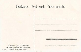 Postkarte, Deutsch Südwestafrika "Truppenlager in Nurudas in den grossen Karasbergen, in den Ecken Abdrücke aus Album