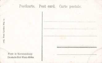 Postkarte, Deutsch Südwestafrika "Feste in Keetmanshoop", in den Ecken Abdrücke aus Album