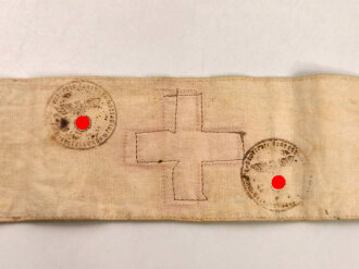 Armbinde " Deutsches Rotes Kreuz " , Länge 39 cm, getragenes Stück