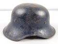 Stahlhelm Luftschutz. Einteiliges Modell, Originallack, ungereinigt. Hatte nie ein Abzeichen , Kinnriemen aus Kunststoff