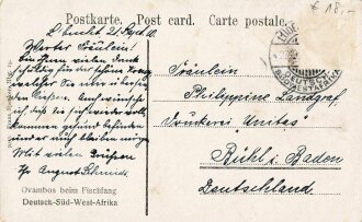 Postkarte, Deutsch Südwestafrika "Ovambos beim...