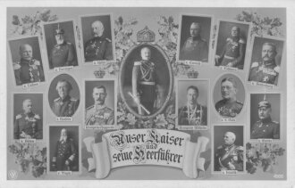 Postkarte "Unser Kaiser und seine Heerführer"