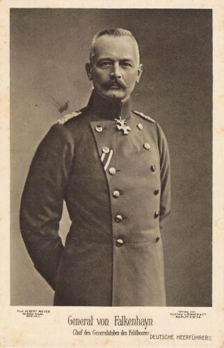 Wohlfahrtspostkarte "General von Falkenhayn - Chef des Generalstabes des Feldheeres "