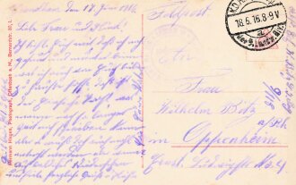 Feldpostkarte "Oberst v. Linstow, Regts. Kommandeur...