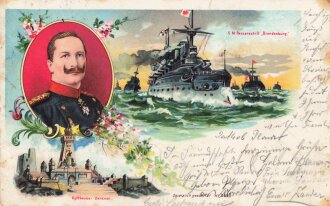 Postkarte "S.M. Panzerschiff Brandenburg"