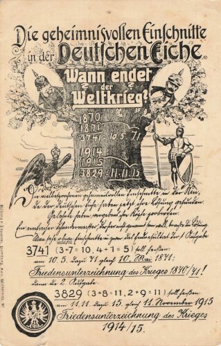 1.Weltkrieg Postkarte "Wann endet der Weltkrieg ?...