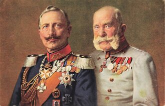 Wohlfahrtspostkarte "Kaiser Wilhelm II, Franz Joseph...