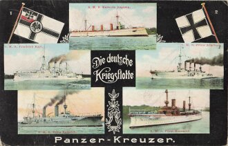 Postkarte "Die deutsche Kriegsflotte, Panzer Kreuzer "