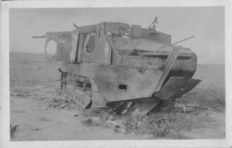 1. Weltkrieg Foto zerstörter Tank in Frankreich 14 x...