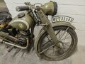 Steyr Daimler Puch AG, 125ccm Motorrad Baujahr 1941. Originale Wehrmachtslackierung, neuzeitlich lediglich der Komet am Schutzblech ergänzt.