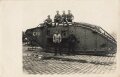 1. Weltkrieg Foto englischer Tank wird abtransportiert, 14 x 9 cm