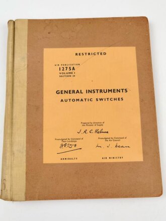 U.S. Air Force " Air Publication 1275A, Volume 1,...