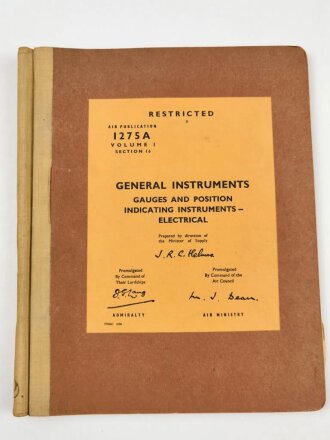 U.S. Air Force " Air Publication 1275A, Volume 1, Section 16 " General Instruments, Gauges and position indication instruments" 1950´s.