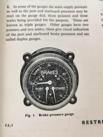 U.S. Air Force " Air Publication 1275A, Volume 1, Section 15 " General Instruments, Gauges - Mechanical" 1950´s.