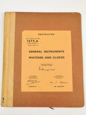 U.S. Air Force " Air Publication 1275A, Volume 1,...