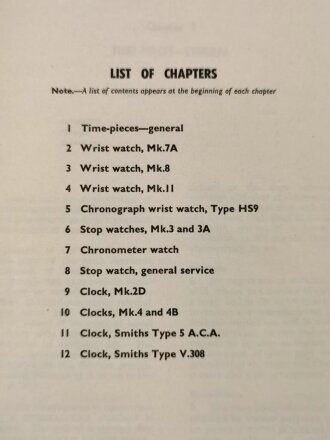 U.S. Air Force " Air Publication 1275A, Volume 1, Section 19 " General Instruments, Watches and Clocks" 1950´s.