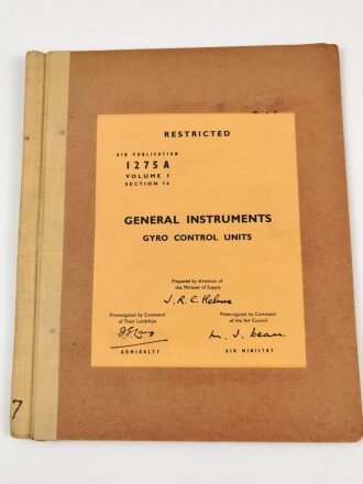 U.S. Air Force " Air Publication 1275A, Volume 1, Section 14 " General Instruments, Gyro Control Units" 1950´s.