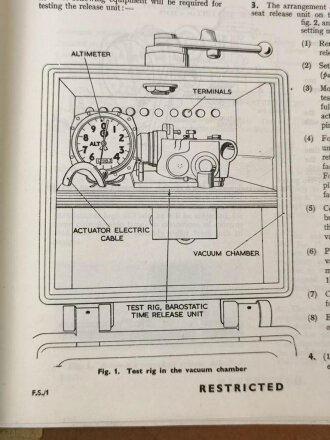 U.S. Air Force " Air Publication 1275A, Volume 1, Section 25 " General Instruments, Barostatic Release Equipment" 1950´s.