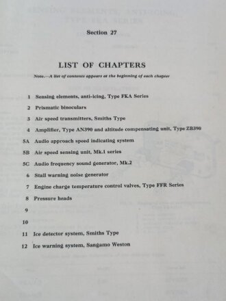 U.S. Air Force " Air Publication 1275A, Volume 1, Section 27  " General Instruments, Miscellaneous and Tables" 1950´s.