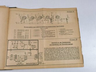 Beschreibung und Bedienungsanweisung für Lorenz 5KW Fernverkehr Kurzwellensender Type S.16 655/II.  Ausgabe April 1943. DIN A4, etwa 120-150 Seiten