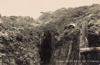 1. Weltkrieg Postkarte " Eroberte russische Stellung...