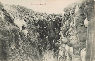 1. Weltkrieg Feldpostkarte " Vor dem Angriff "