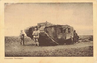 1 Weltkrieg Postkarte "Erbeuteter Tankwagen "