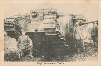 1. Weltkrieg Postkarte " Englisches Panzerauto  "