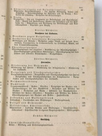 "Der Dienst-Unterricht im Heere, Ausgabe für den Schützen der Fliegerabwehrkompanie" datiert 1940, 342 Seiten, DIN A 5, gebraucht